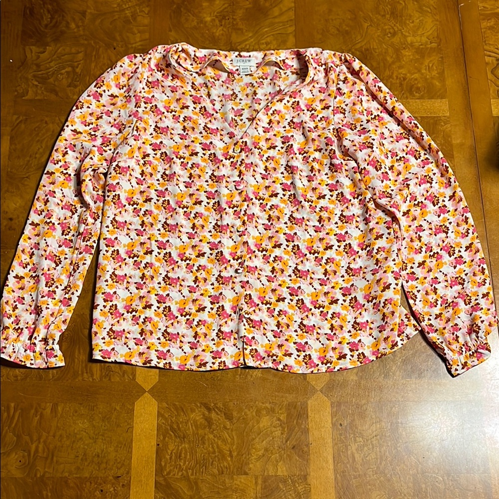 J. Crew Cream Buttoned Blouse